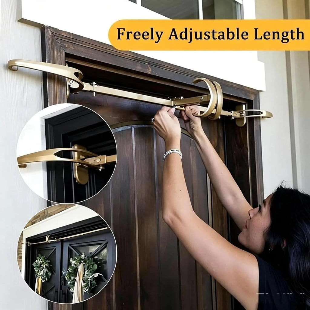 Adjustable Door-Frame Wreath & Garland Hanger Rod