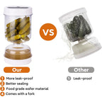 🥗Hourglass Pickle Jar with Built-In Fork – Juice Separation Storage Container