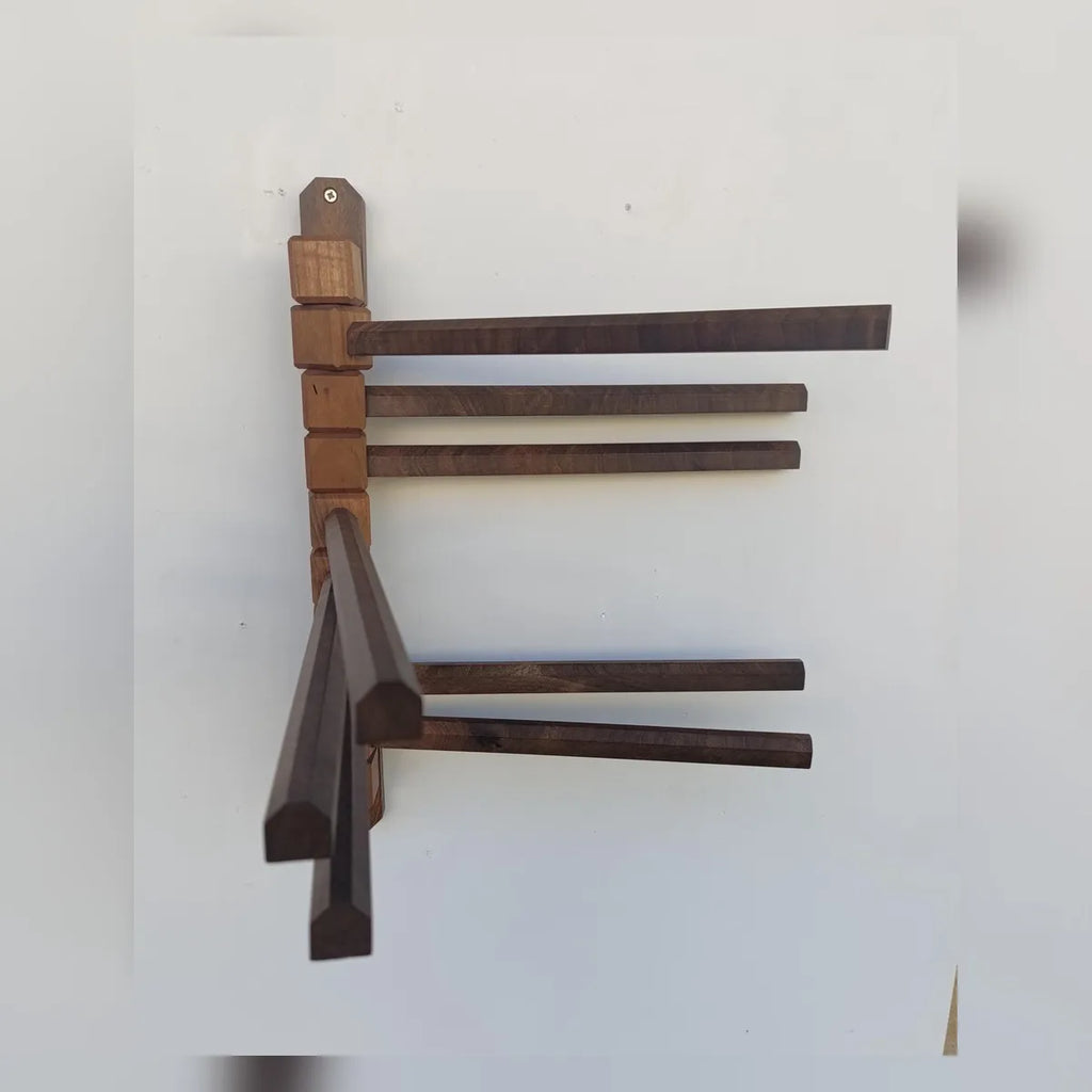 Space-Saving Swivel Solid Wood Trouser Rack