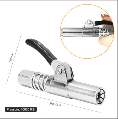 Strong Lock on Grease Couplers with Spring Flex Hose
