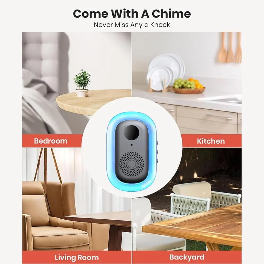 M20 Wireless Video Doorbell Camera with Motion Alerts, Two-Way Talk & Indoor Chime