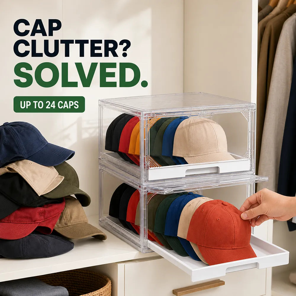 Clear Stackable Baseball Cap Organizer Drawers
