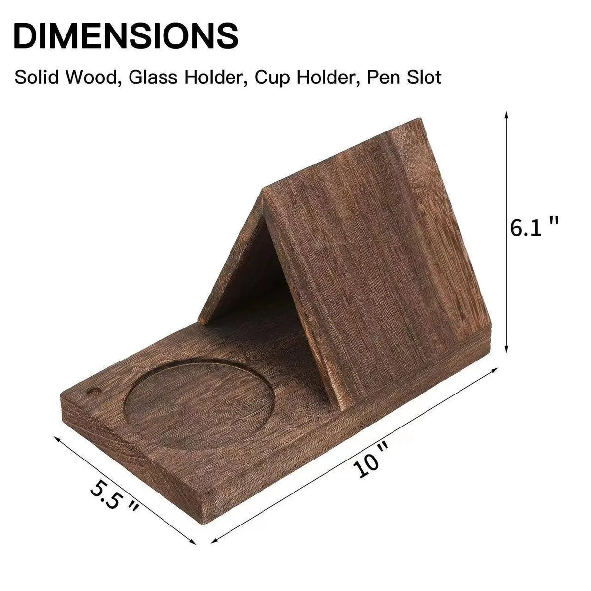 📚 Desktop Solid Wood Triangular Bookstand