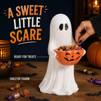 Spooky Welcome Ghost Pumpkin Treat & Planter Bowl