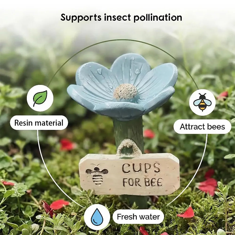 🌼Flower-Shaped Bee & Butterfly Watering Stations – Set of 5 Garden Pollinator Cups