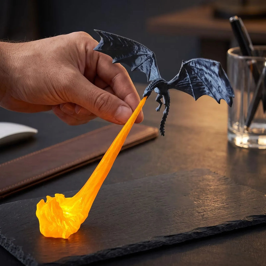 Dragon Flame Book Nook Light – 3D Flying Dragon Bookshelf Decor