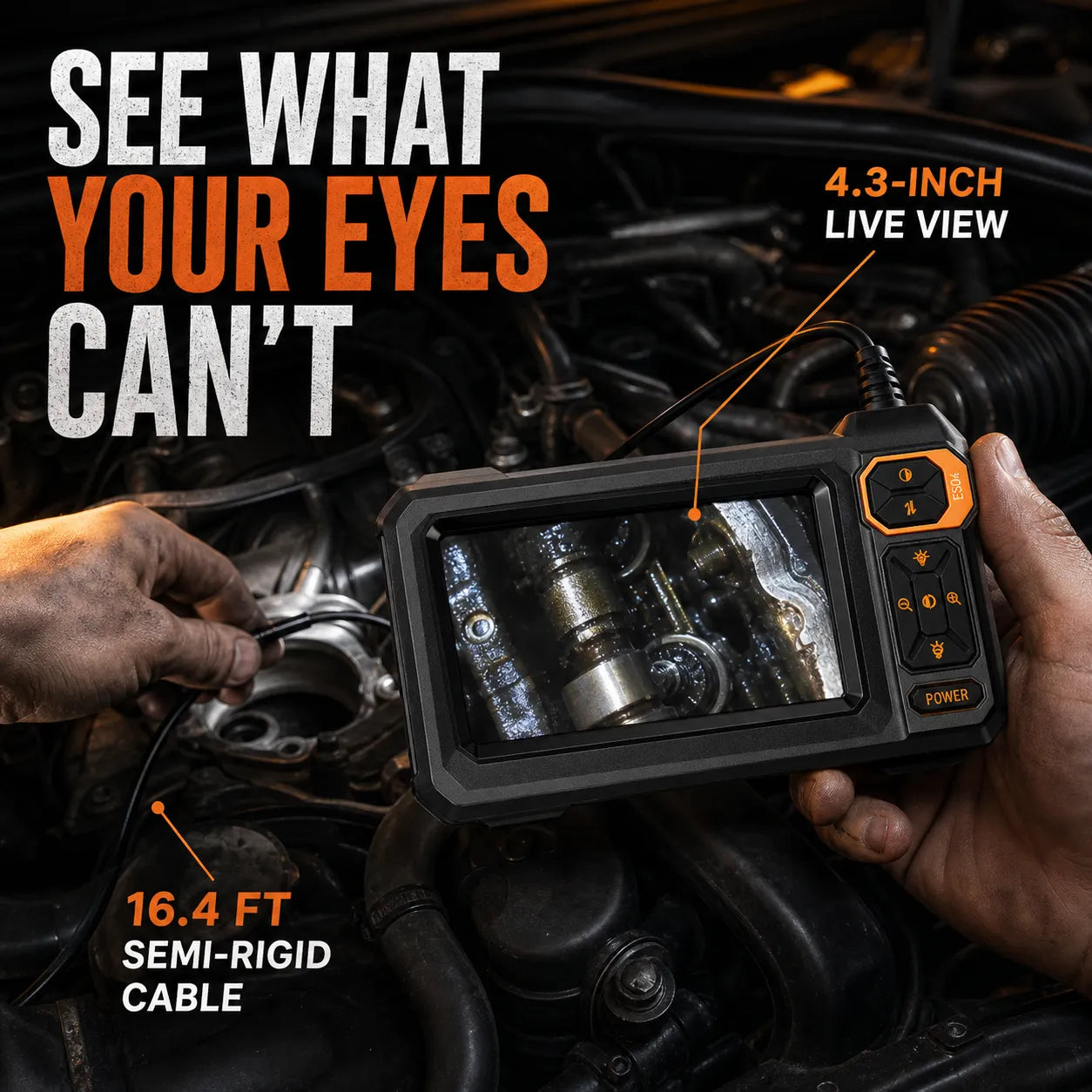 See Inside Before You Take It Apart — 4.3-Inch Inspection Camera