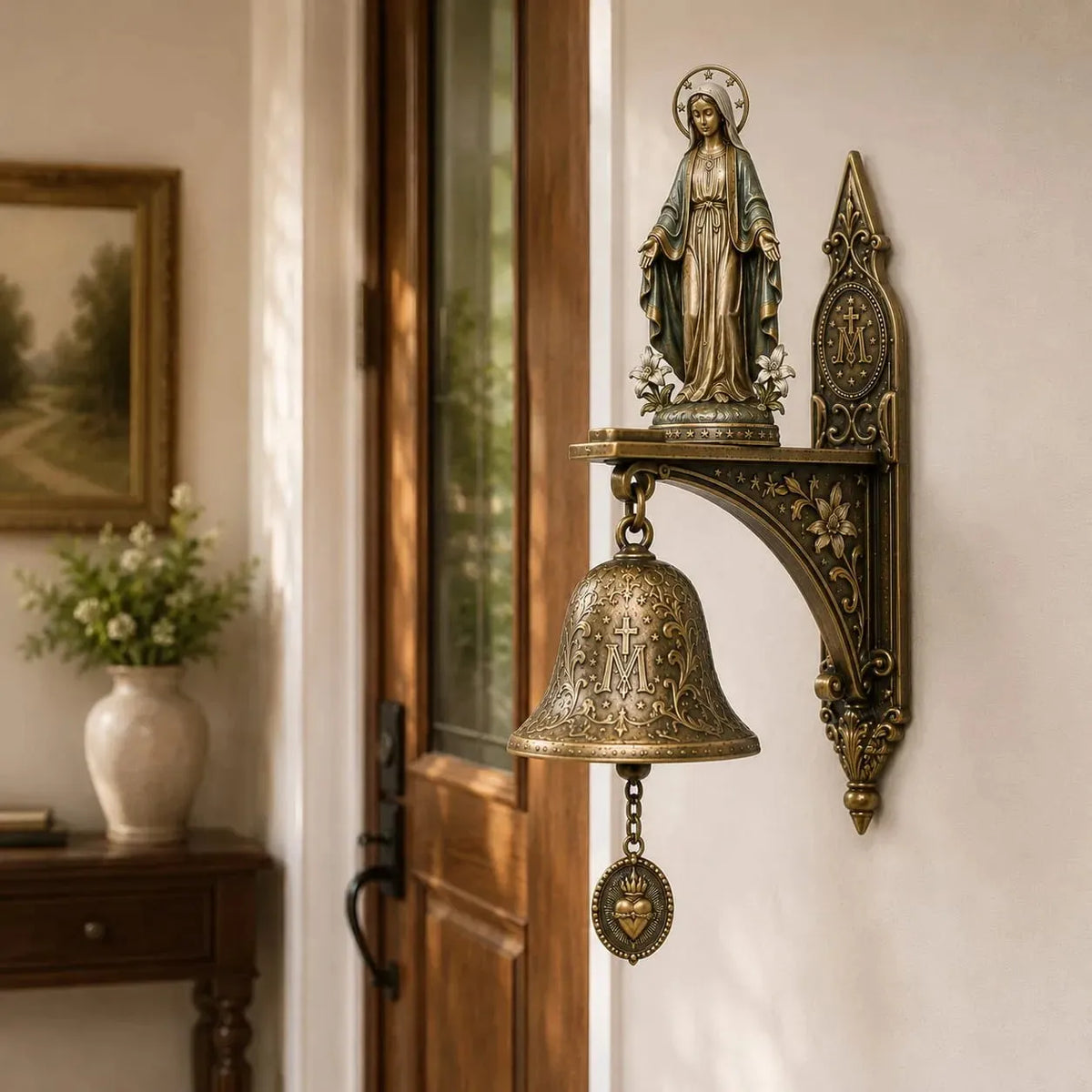Our Lady of Grace Miraculous Medal Wall Bell
