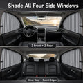 Slide-Open Magnetic Car Window Sun Shades – 4-Piece Set