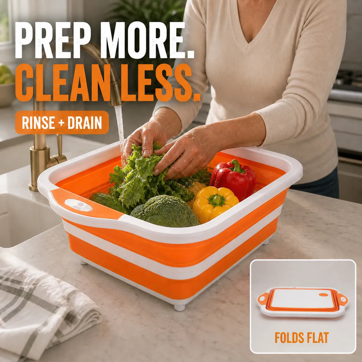 3-in-1 Collapsible Cutting Board & Prep Station