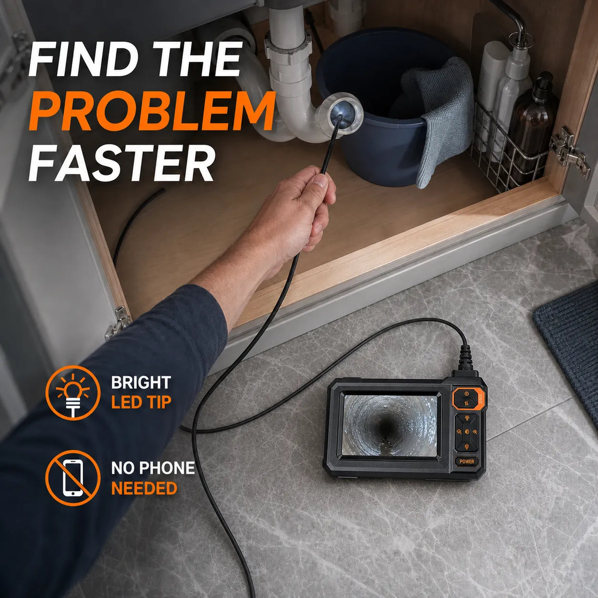 See Inside Before You Take It Apart — 4.3-Inch Inspection Camera