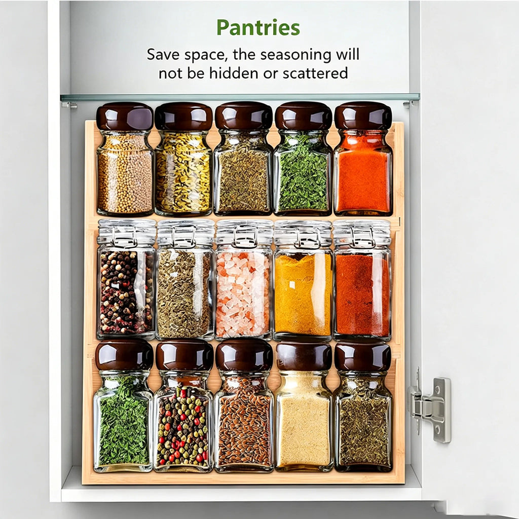 🧂 Bamboo 3-Tier Spice Rack