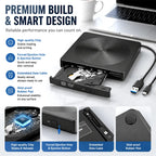 💿 External CD/DVD Drive – USB 3.0 & Type-C Portable Disc Reader/Burner