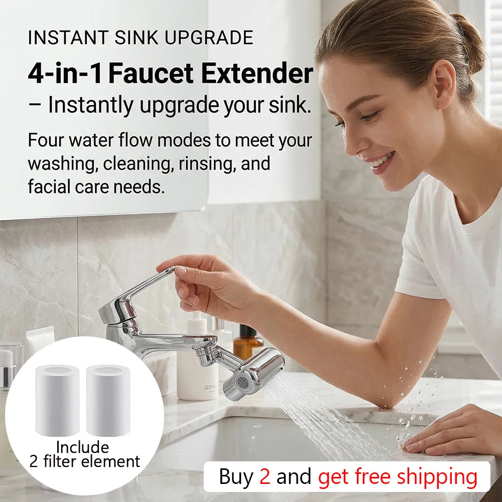 🚿 4-in-1 Faucet Extender – Upgrade Your Sink Instantly