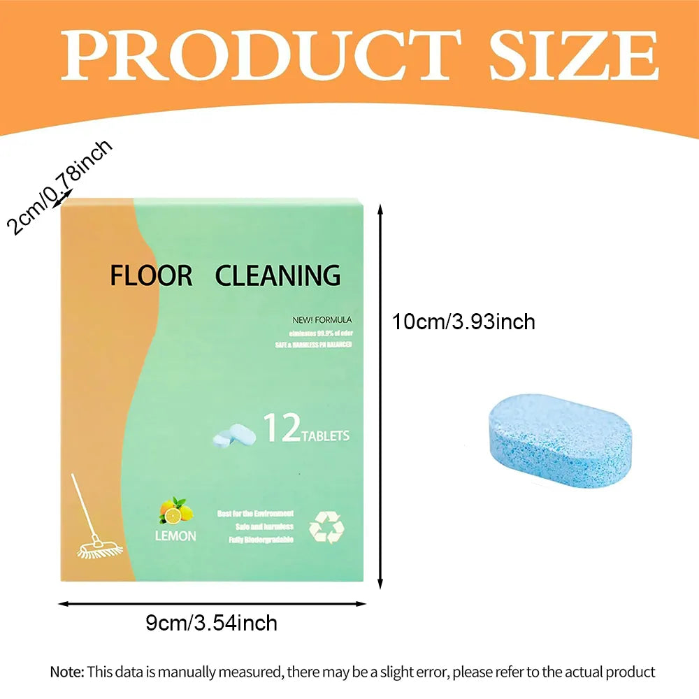 🧼 🍋12-Pack Floor Cleaning Tablets – Deep Clean Your Hard Floors with Ease