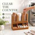 Handwoven Rattan Coffee Cup & Condiment Organizer