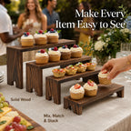 4-Piece Nesting Wooden Display Risers