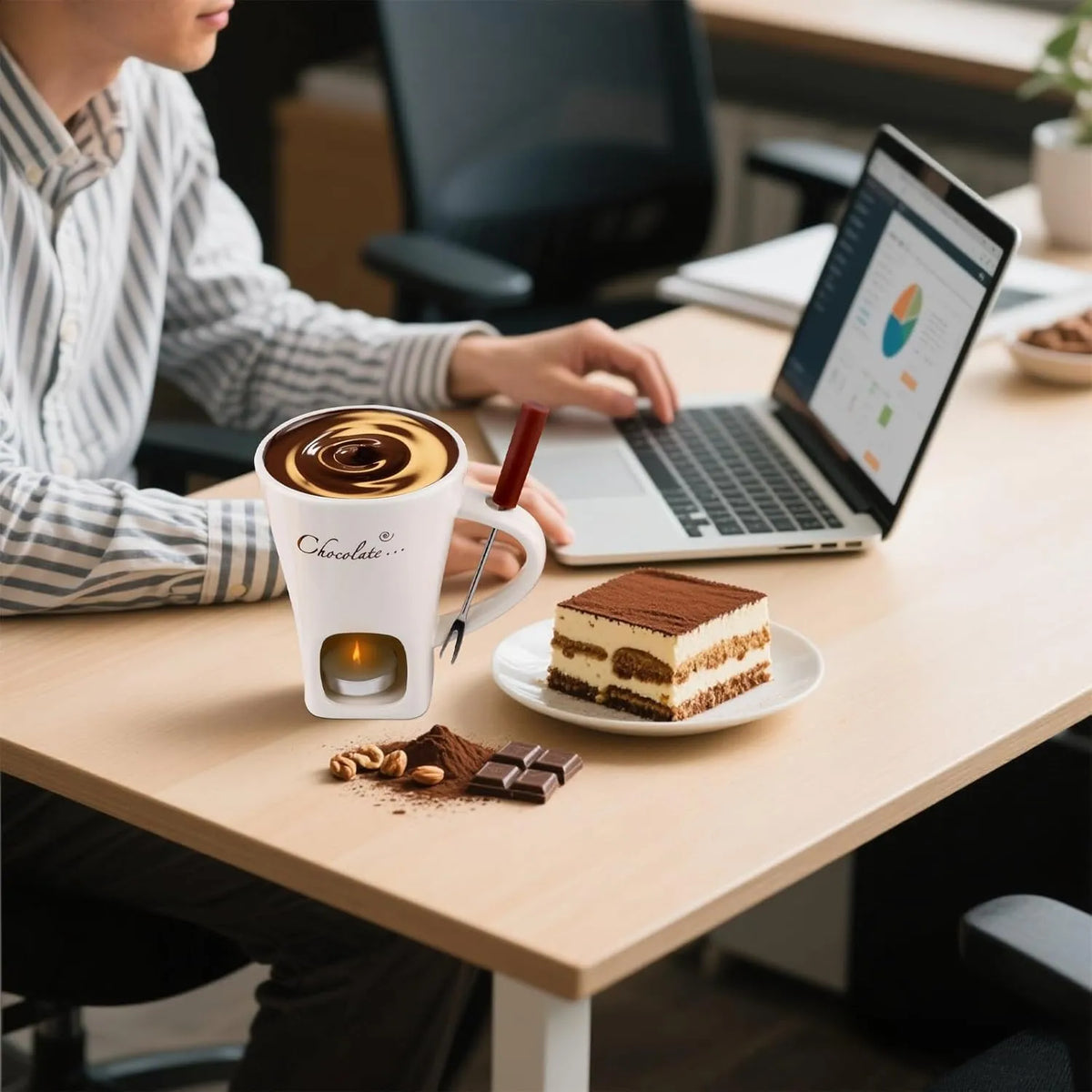 🍫 Chocolate Fondue Mug with Fork
