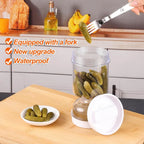 🥗Hourglass Pickle Jar with Built-In Fork – Juice Separation Storage Container