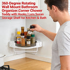 🚿 360-Degree Rotating Wall Mount Bathroom Organizer