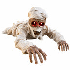 Sound-Activated Animated Crawling Mummy with Glowing Red Eyes