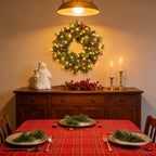 Foldable Pre-Lit Christmas Wreath with 200 Warm-White LEDs