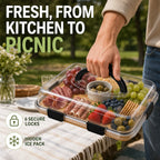 Portable Chilled Charcuterie Board with Locking Lid