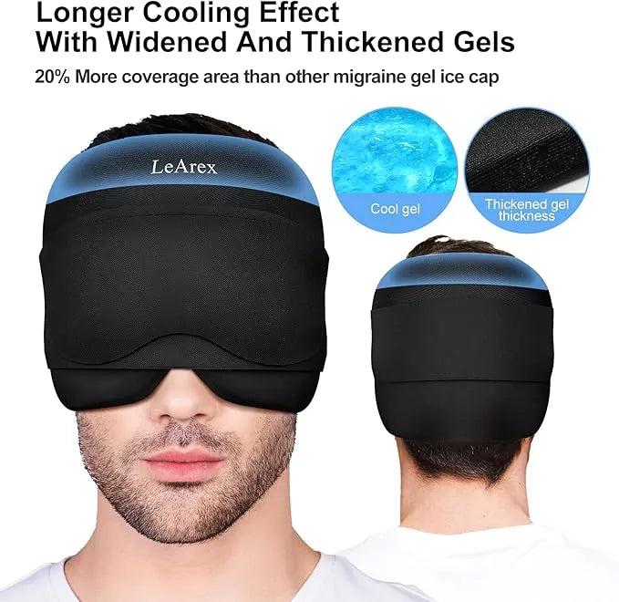 Multifunctional Gel Head & Eye Therapy Mask – Hot & Cold Relief for Migraines, Puffy Eyes, Sinus Pressure & Stress