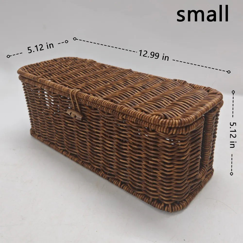 🧺 Handmade Rattan Cable Management Box