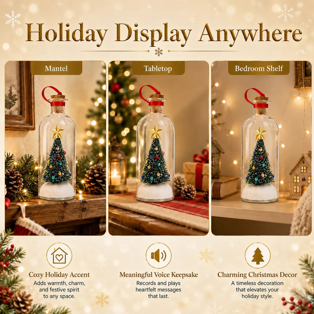 Recordable Christmas Tree Keepsake Bottle – Personalized Voice Message Gift