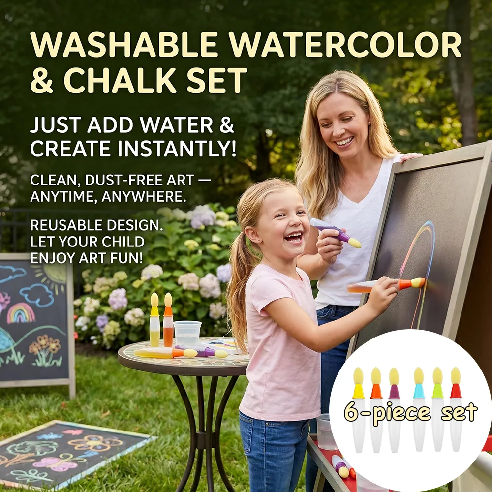 🎨 Washable Watercolor Chalk Pens Set (6 Pack)