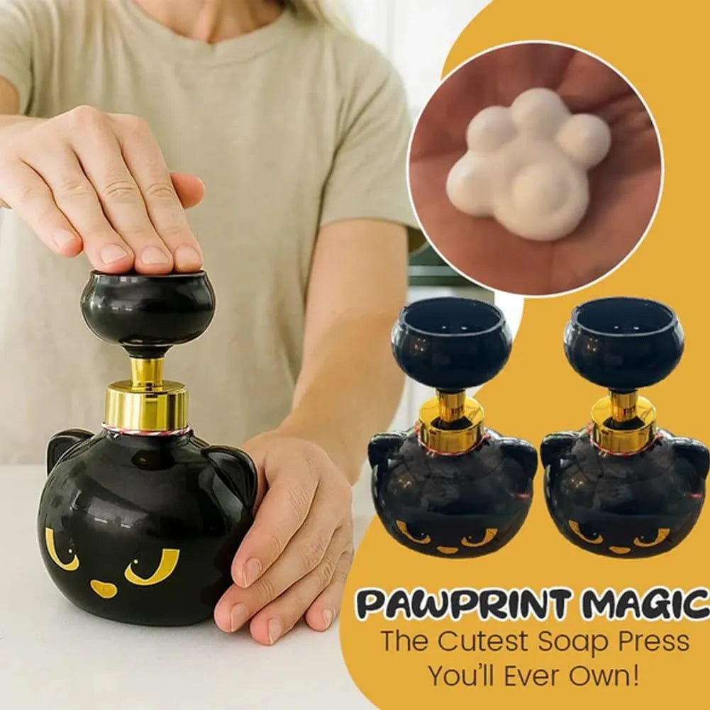 Cat Paw Foam Soap Dispenser – Refillable Black Kitty Pump
