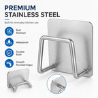 Self-Adhesive Stainless Steel Sponge Holders – 2-Pack or 4-Pack