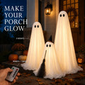 3-Piece Light-Up Standing Ghost Decorations with Remote