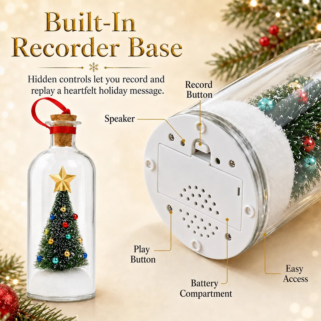 Recordable Christmas Tree Keepsake Bottle – Personalized Voice Message Gift