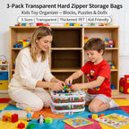 3-Pack Transparent Hard Zipper Storage Bags – Keep Your Essentials Organized, Wherever You Go! ✨