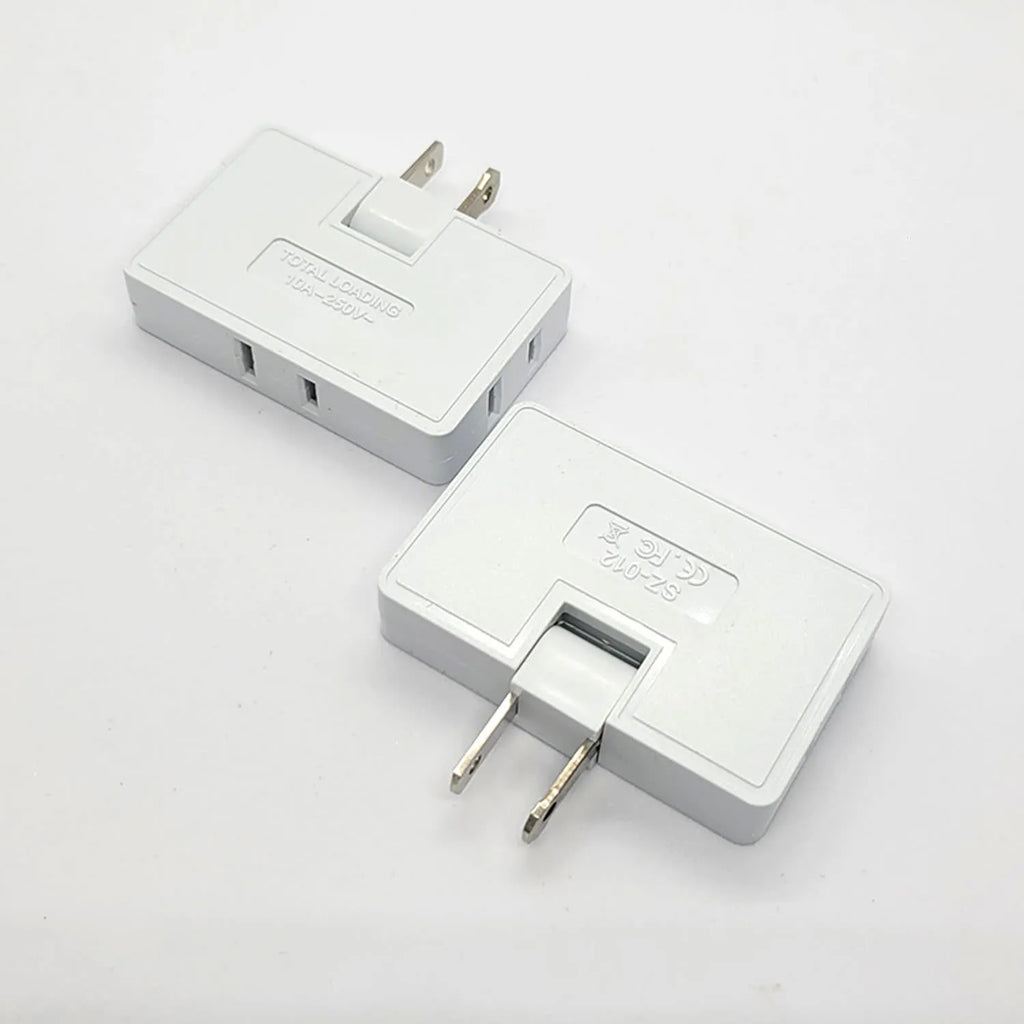 180° Rotating Flat Plug Adapter — 3-Outlet Space Saver