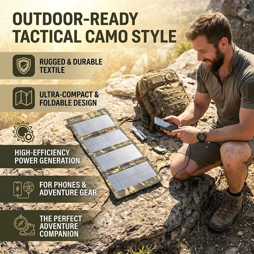 ☀️ Foldable 10W Solar Charger Panel with USB Output