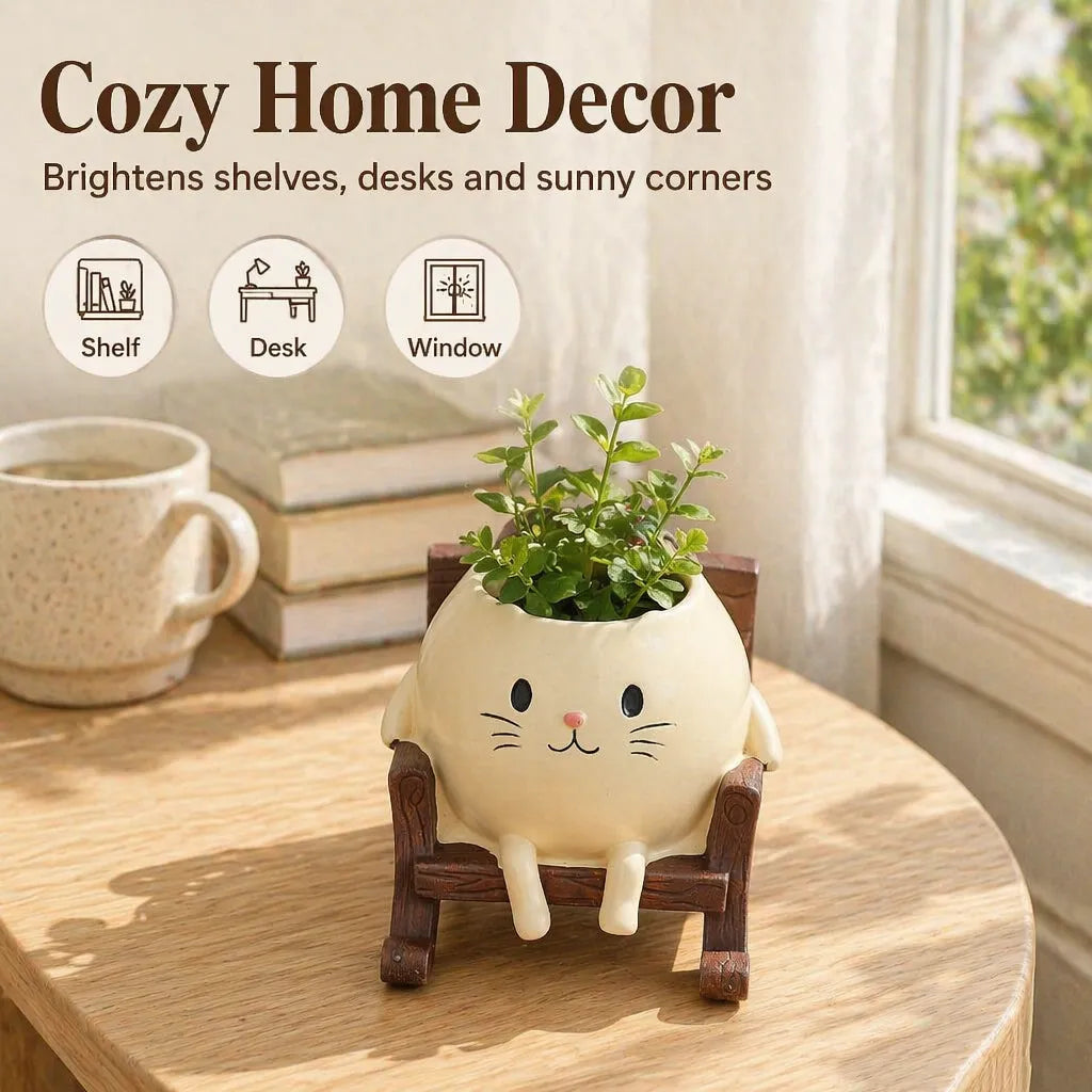 🐱 Potted Cat Swing Rocking Chair Ornament