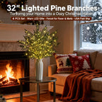 🎄 32" Christmas Lighted Norfolk Pine Branches