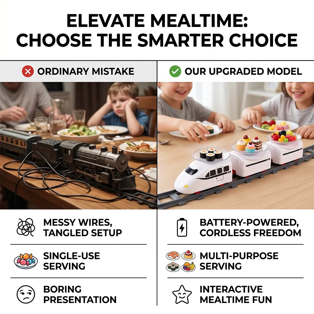 🚂 Food Train Conveyor Set for Kids & Family Parties