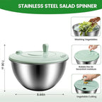 🥗 Multifunctional Stainless Steel Salad Spinner & Veggie Prep