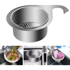 Hands-Free Swan-Hook Sink Strainer