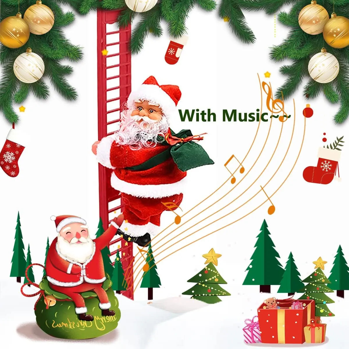 Climbing Santa Doll Toy with Christmas Music