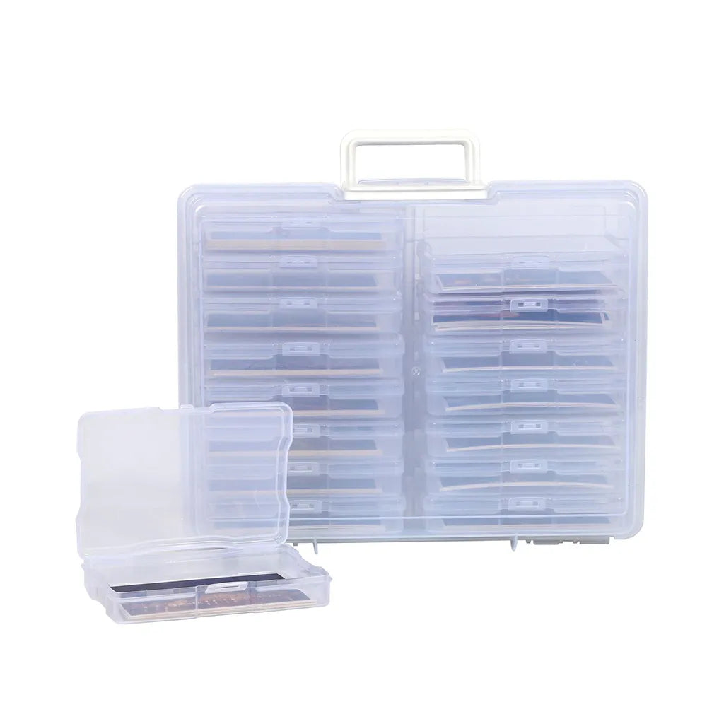 📸Portable Photo Organizer & Craft Storage Box with 16 Clear Cases
