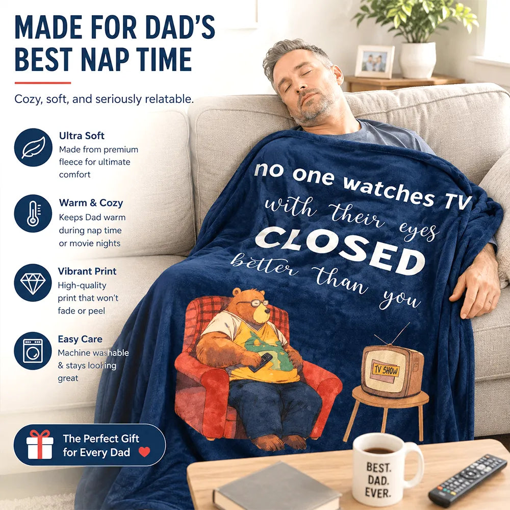 🛋️ Dad's "Not Sleeping" Blanket — Funny, Cozy, & Heartwarming Gift 🎁