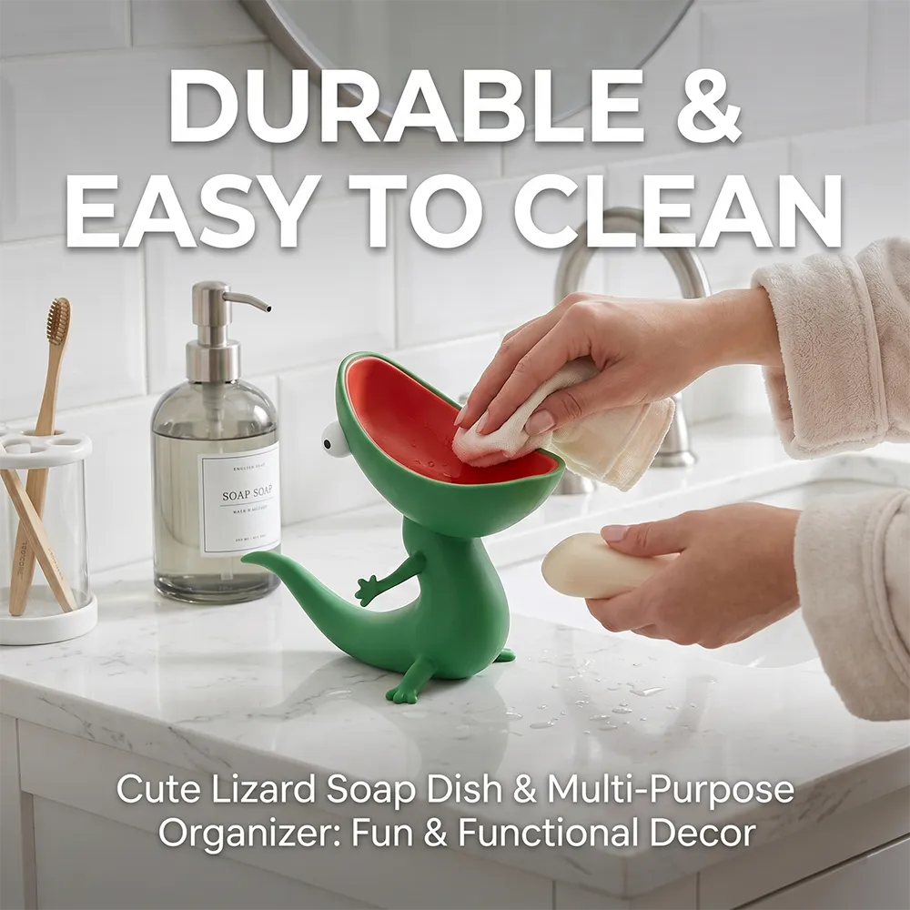🦎 Cute Lizard Soap Dish & Multi-Purpose Organizer