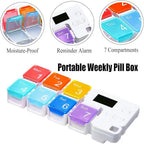 7-Day Pill Organizer with Reminder Alarm