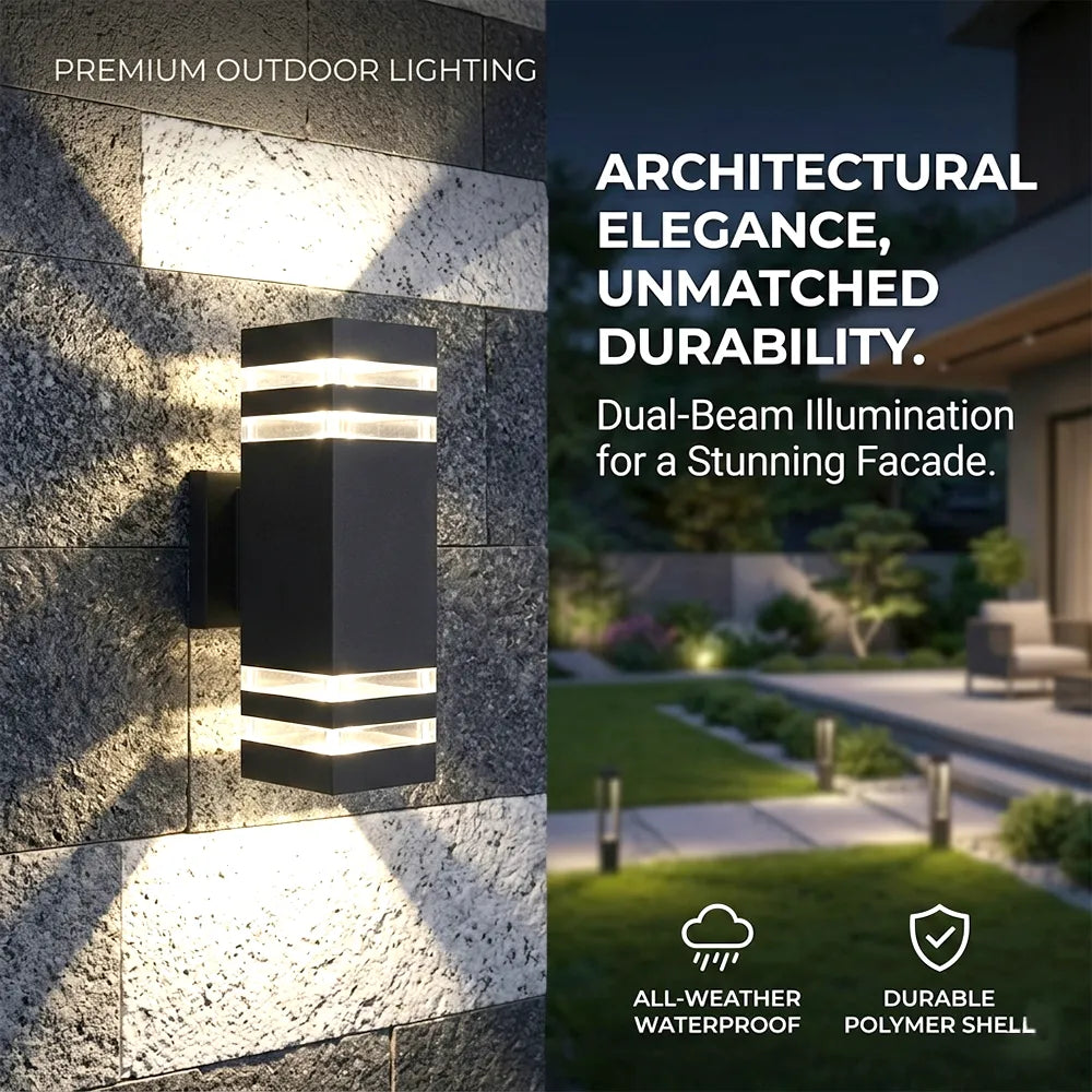 💡 Modern Square Outdoor Wall Lamp