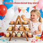 🌿 Wooden three-tiered tray stand